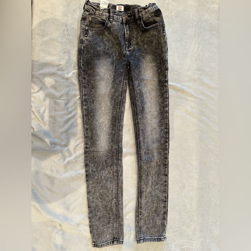 TUMBLE ‘N Dry Boys Size 11/12 Black Elastic Waist Distressed Jeans